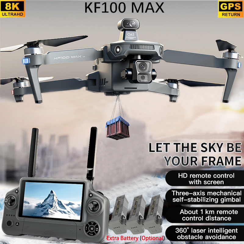 Drone Rc With Screen - Kf100 max gps drone 4k câmera