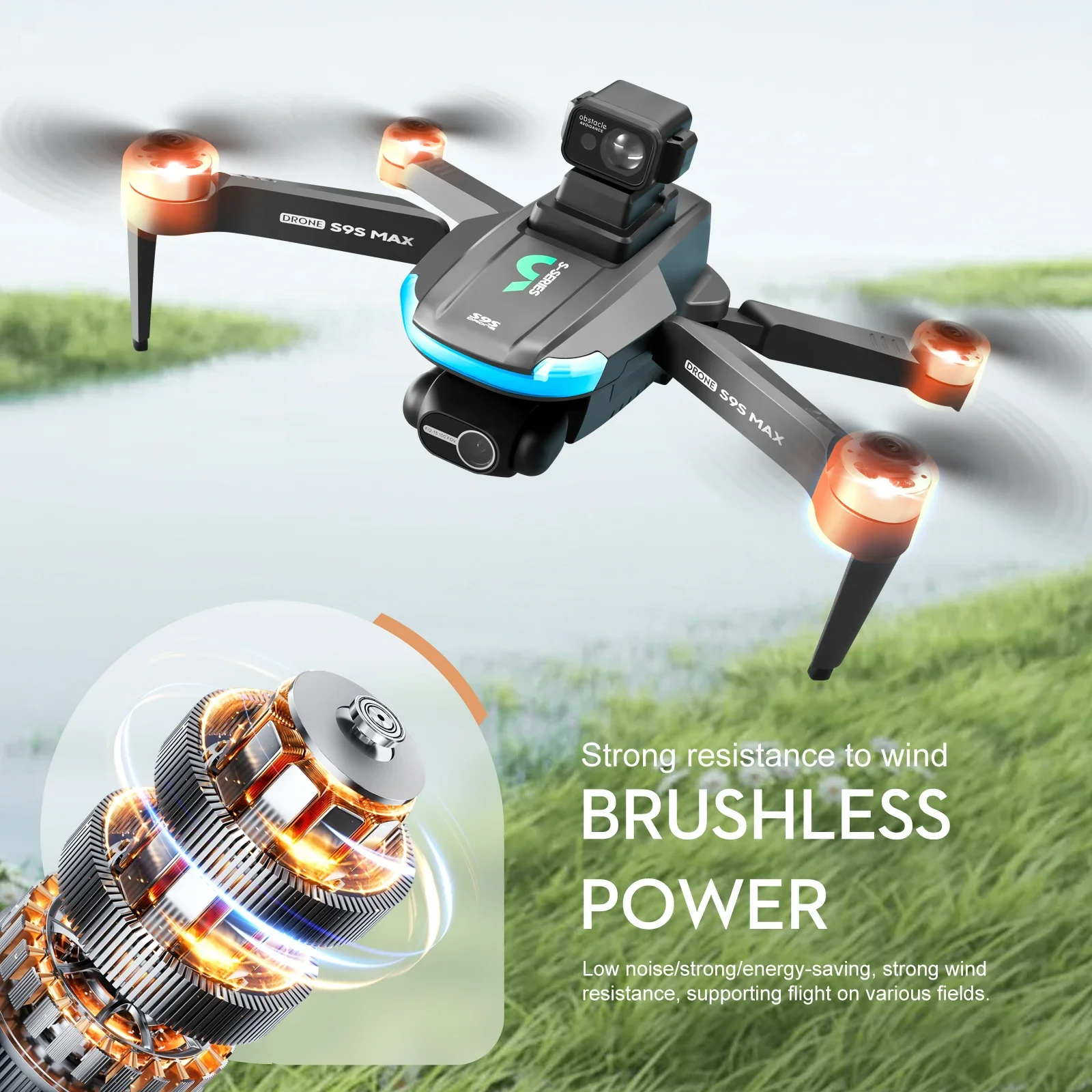 Novo s9s max mini drone 4k 2 e - Drone Rc With Screen avaliação e preço