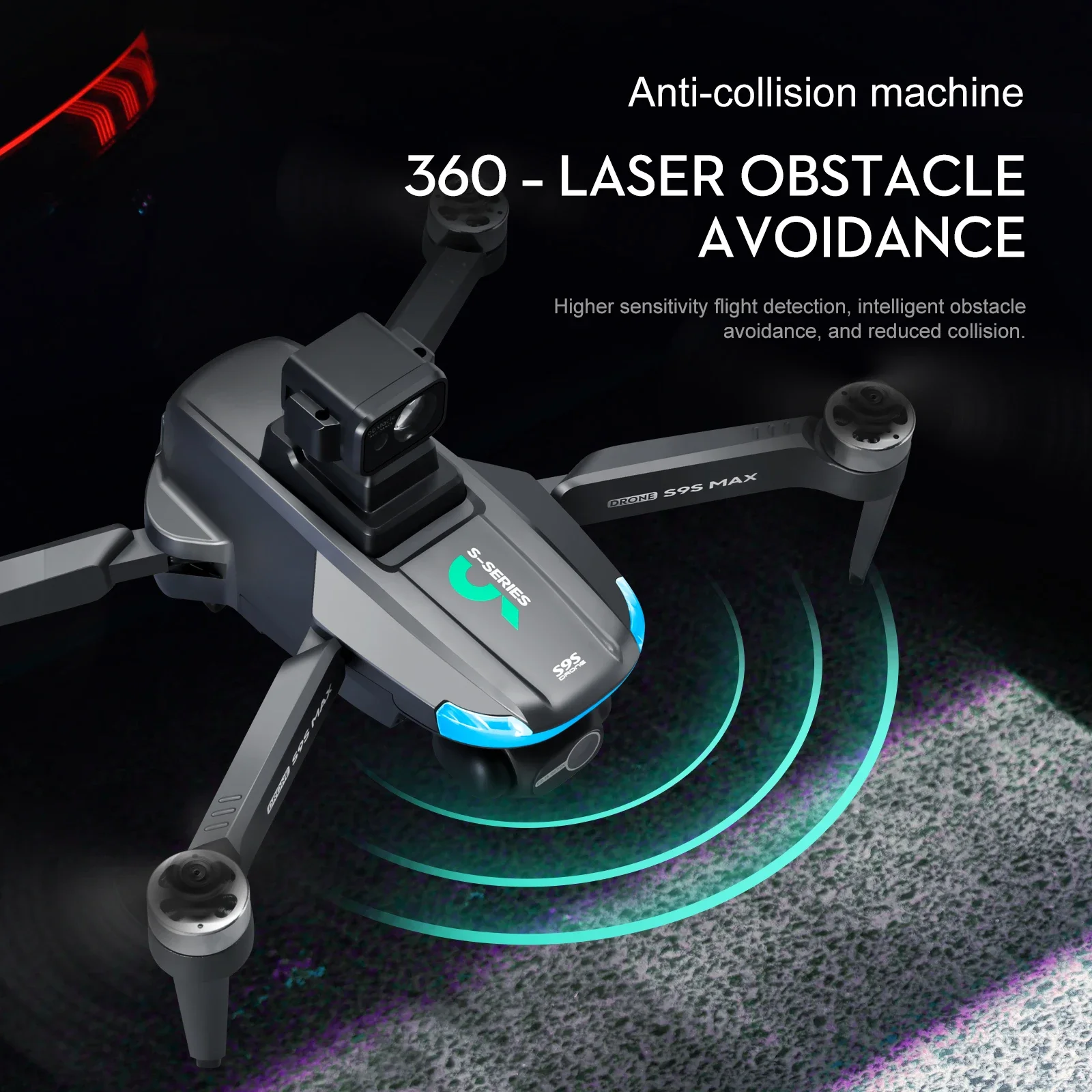 Novo s9s max mini drone 4k 2 e - Drone Rc With Screen avaliação e preço