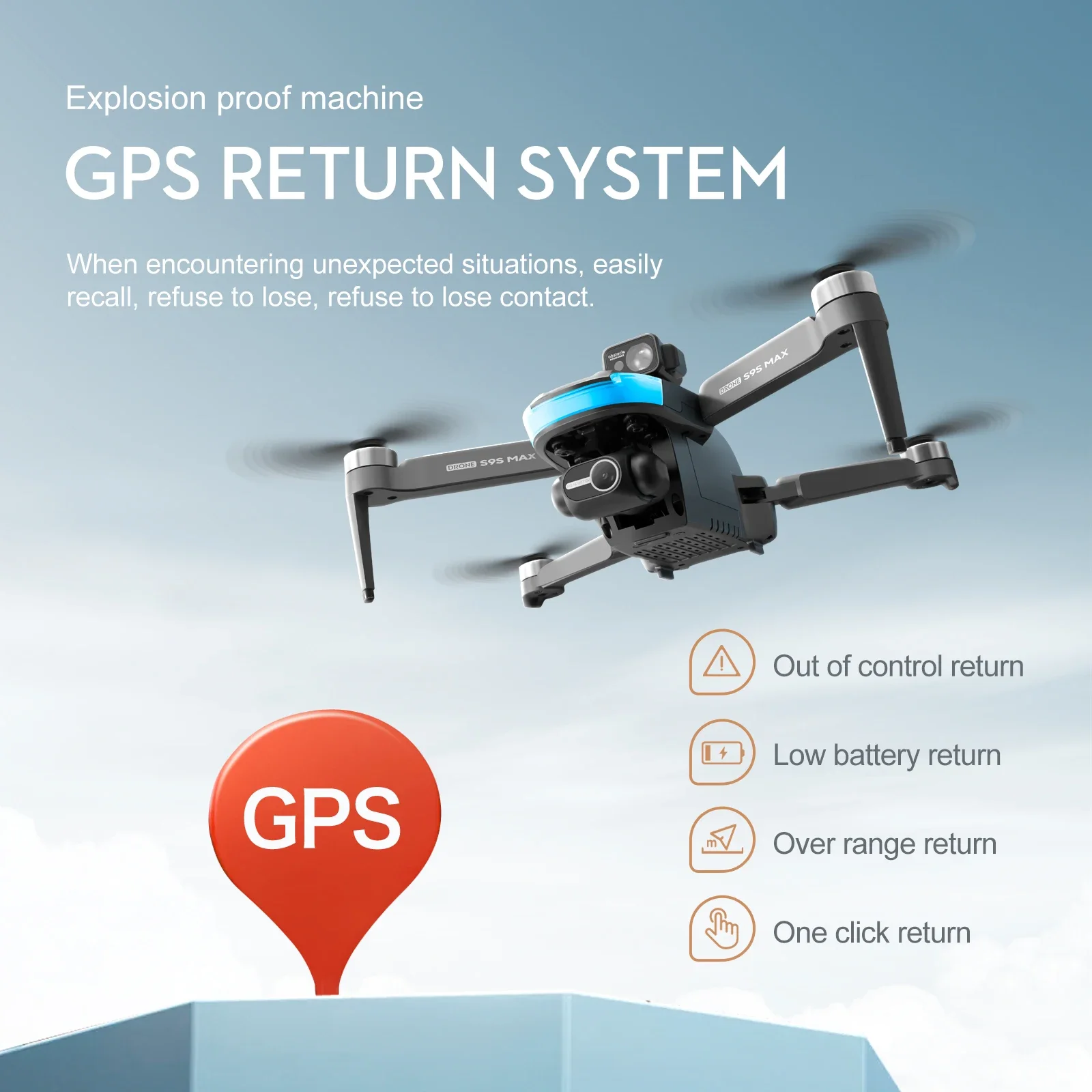 Novo s9s max mini drone 4k 2 e - Drone Rc With Screen avaliação e preço