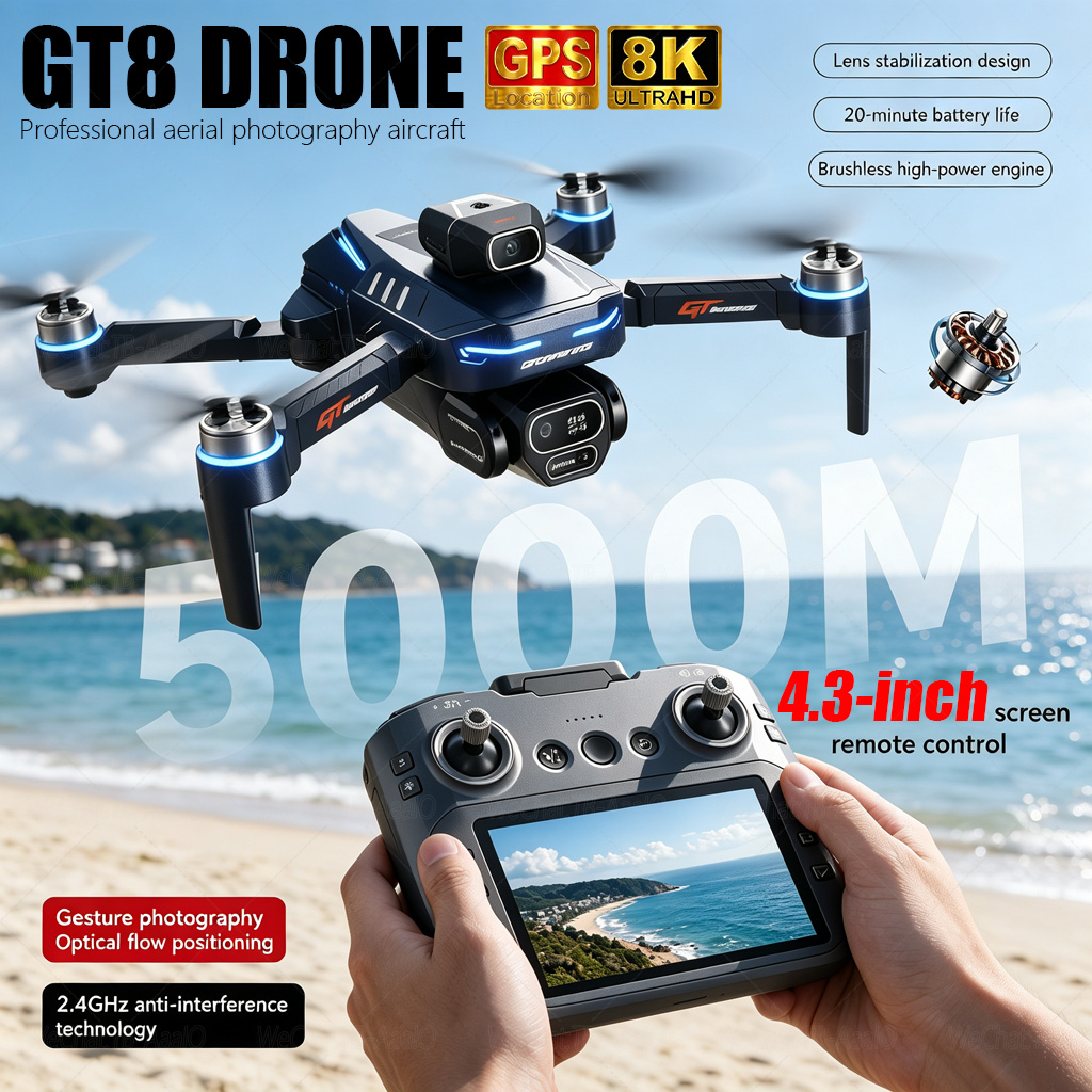 NOVO Drone GT8 HD RC 4K Profis - Drone Rc With Screen avaliação e preço