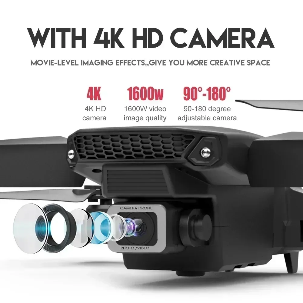 E88 pro wifi fpv drone grande  - Drone Rc With Screen avaliação e preço