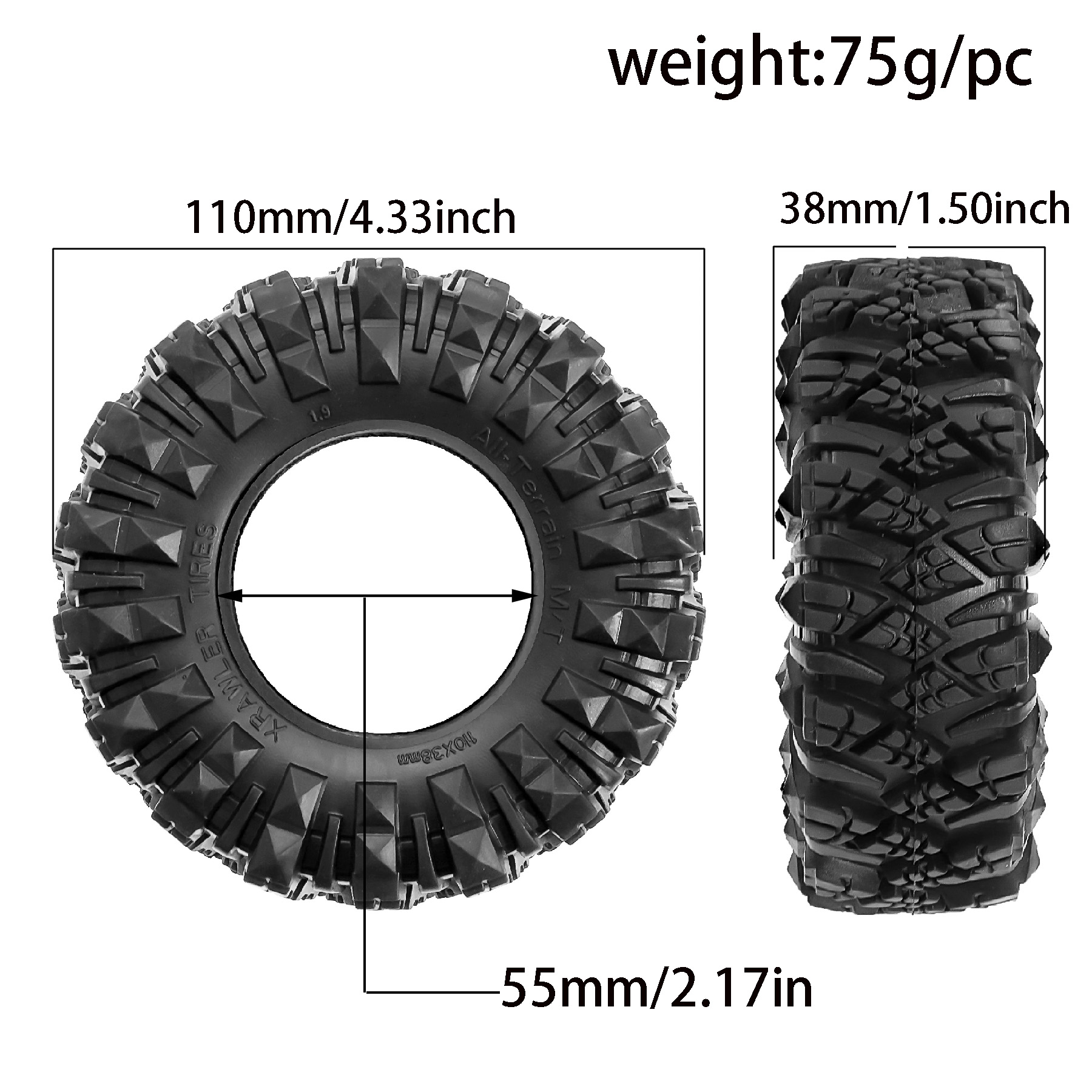 4 pçs 1.9 Polegada pneus de bo - Rc Rock Crawler avaliação e preço